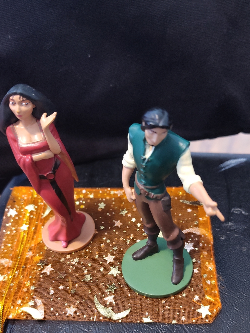 Disney TANGLED / Flynn Rider & Mother Gothel FIGURE Birthday CAKE TOPPER 3.75”